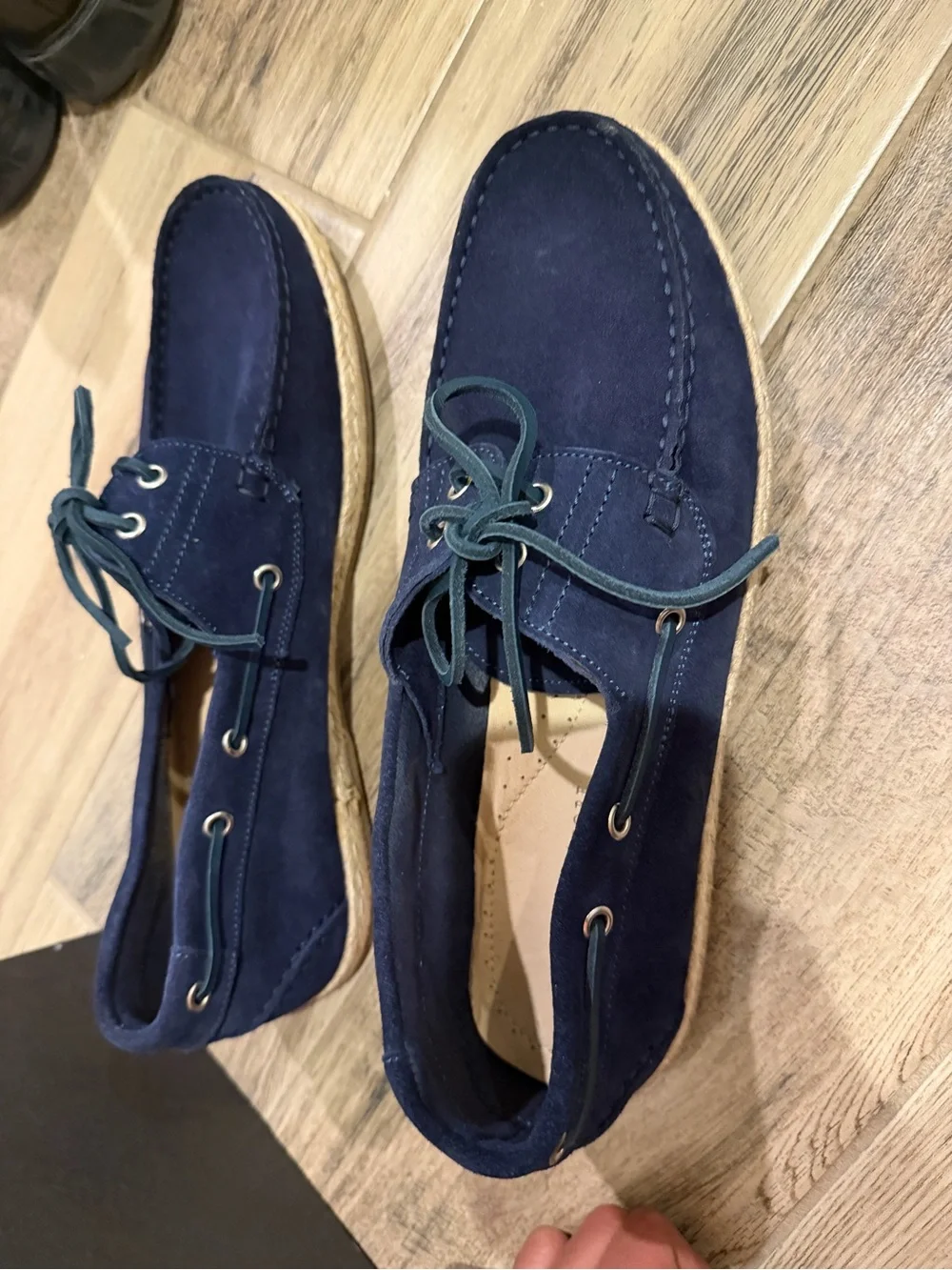 Bloomingdale's Navy Suede Boat Shoes